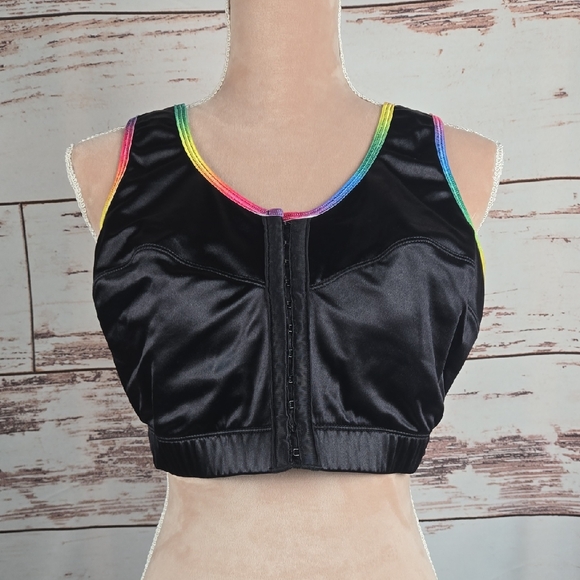 Enell Sports Bra High Impact Front Close Black Size 4 - Picture 1 of 8